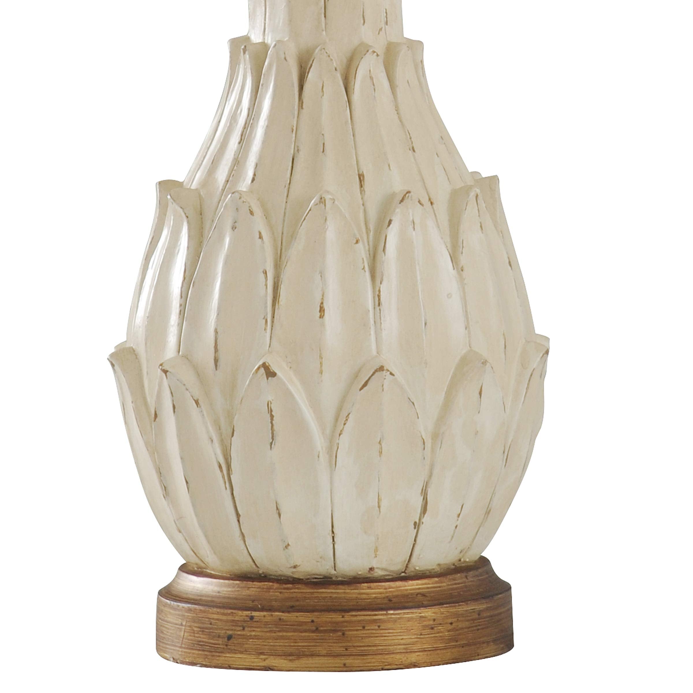 Collective Design Tl28448Dsam Mini Ardichoke, Distressed Off-White, Light Beige Dark Brown, Aged Gold, Oatmeal Table Lamp