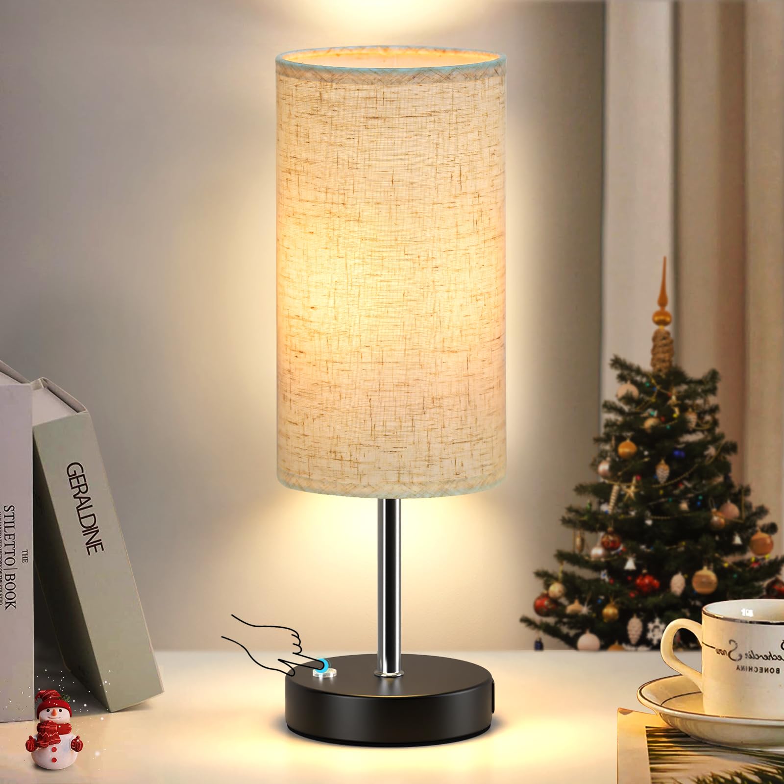 Cnxin Cordless Lamp Rechargeable 1 Pack, 14.3In Buffet Cordless Table Lamp For Living Room Restaurant, 3 Way Dimmable Touch Control Battery Operated Outdoor Wireless Light For Bedroom Nightstand