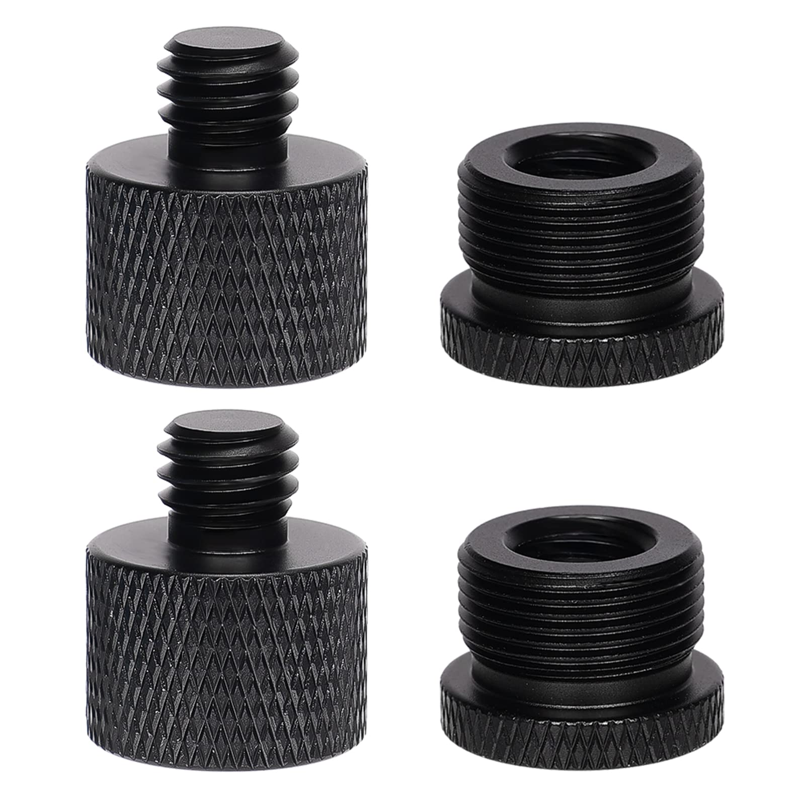 Savita 4Pcs Mic Stand Adapter, Mic Thread Adapter Kit 5/8 Female To 3/8 Male And 3/8 Female To 5/8 Male 5/8 Female To 1/4 Male And 1/4 Female To 5/8 Male Mic Stand Adapter For Camera Tripod Adapter