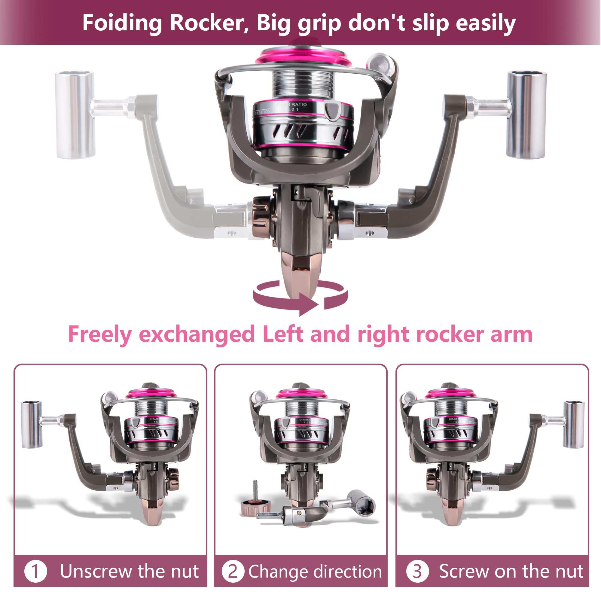 Demengite Saltwater Fishing Reels, Spinning Reel Stainless Steel Ball Bearing, Size 1000 Is Perfect For Ice Fishing, Ultra Smooth With P26.5Lb Carbon Fiber Drag