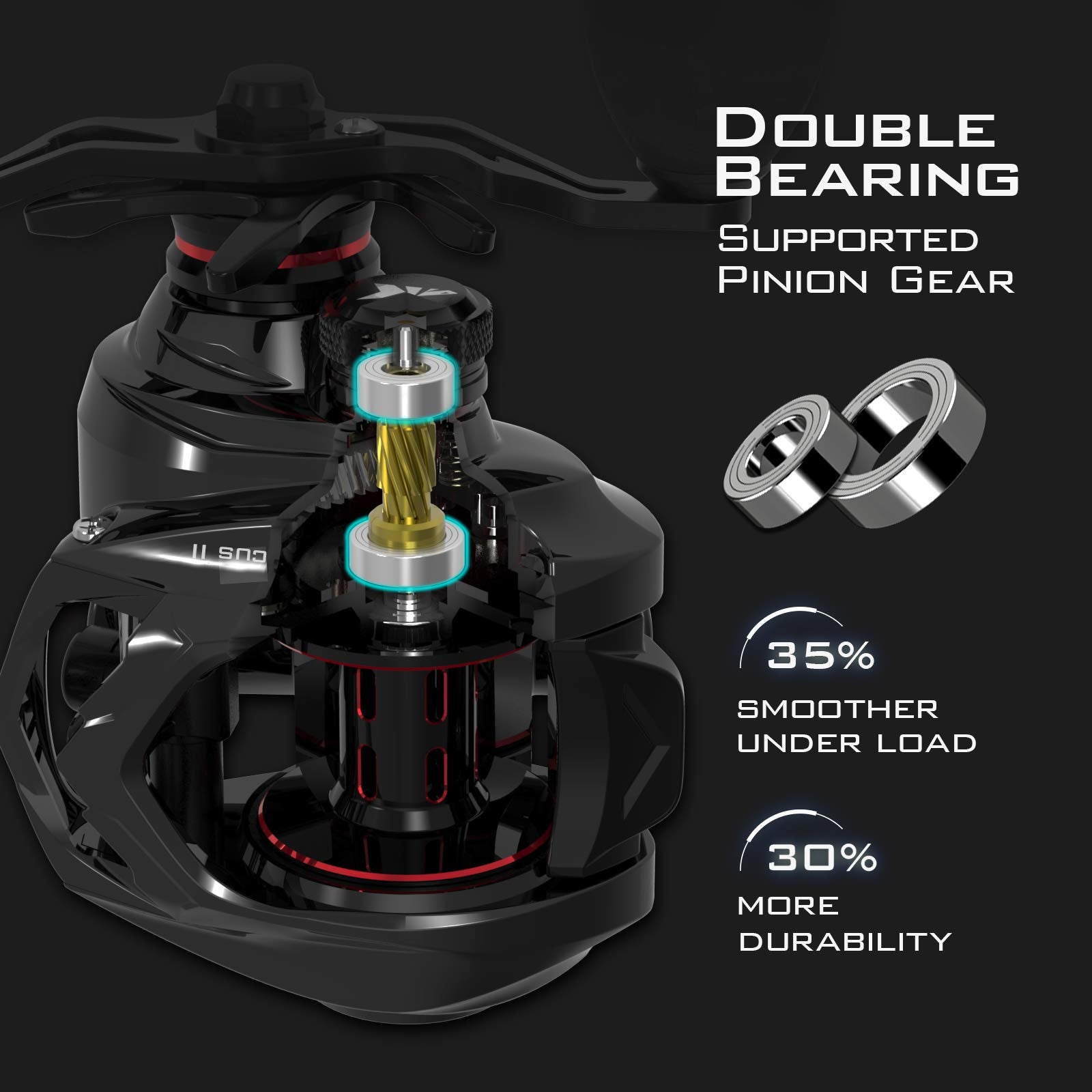 Kastking Spartacus Ii Baitcasting Fishing Reel, 6Oz Ultralight Baitcaster Reel, Super Smooth With 17.6 Lb Carbon Fiber Drag, 7.2:1 Gear Ratio, 39Mm Palm Perfect Lower Profile Design