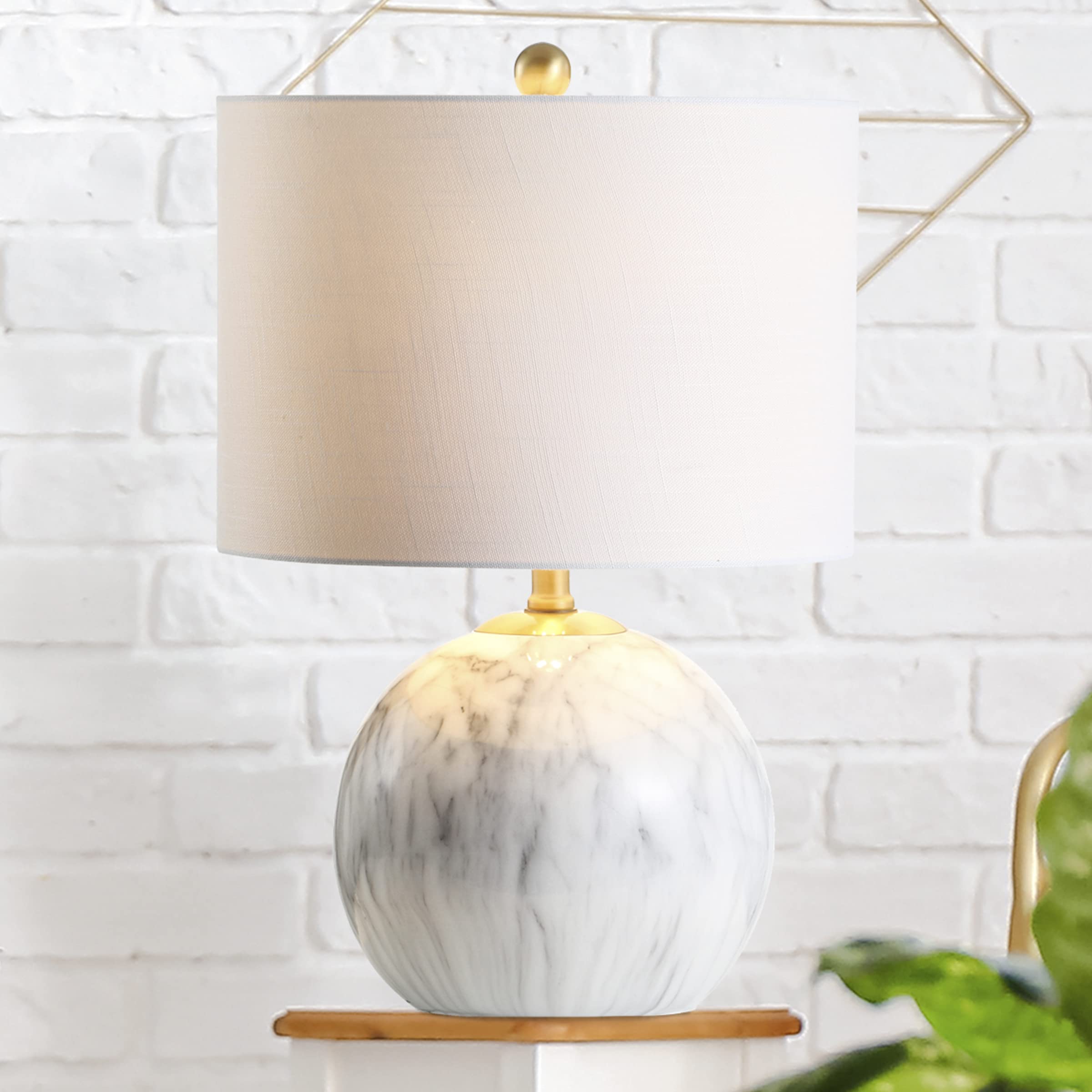 Jonathan Y Jyl1064A Luna 21.5" Resin Led Table Lamp Classic Glam Bedside Desk Nightstand Lamp For Bedroom Living Room Office College Bookcase Led Bulb Included, Faux Marble