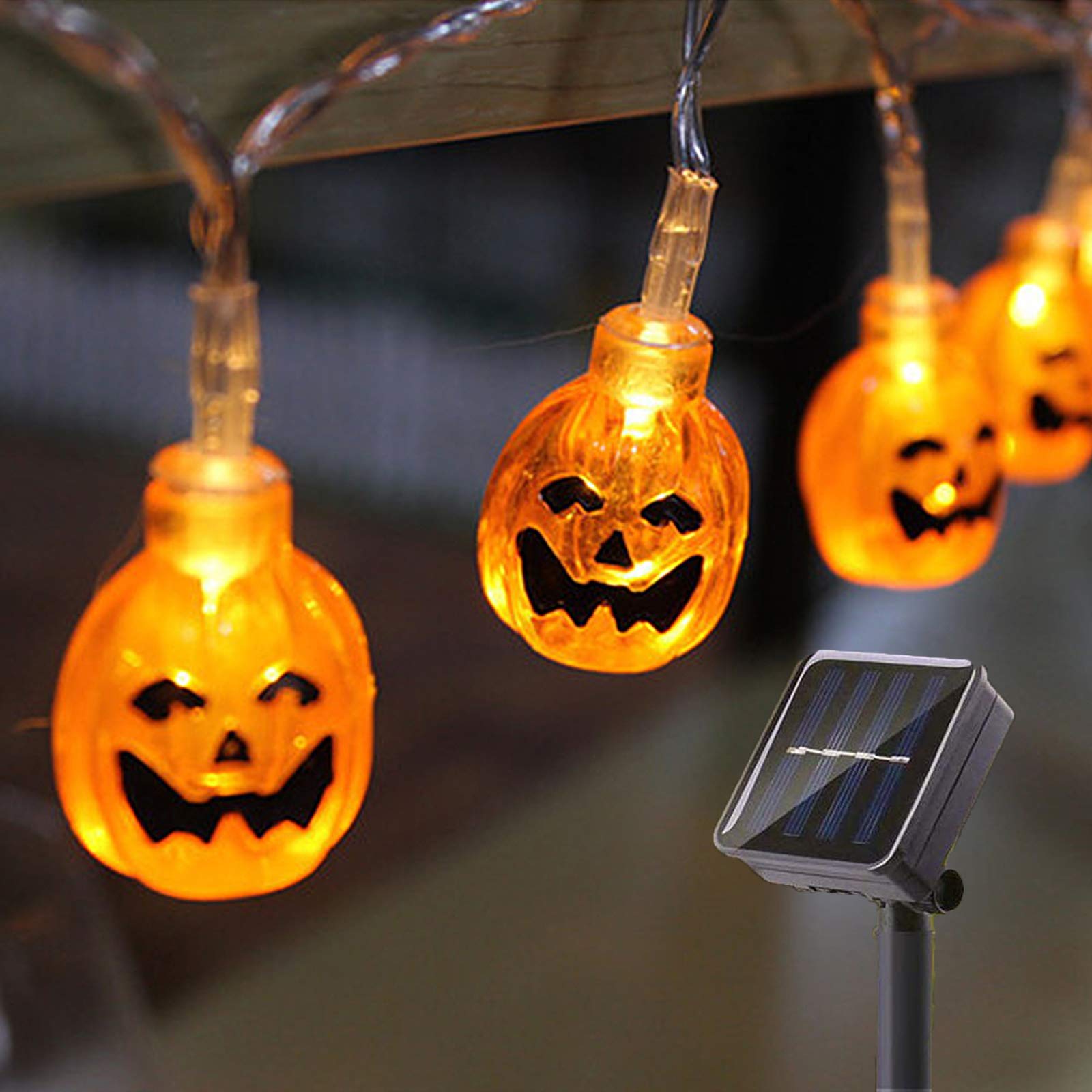Snomyrs Halloween Pumpkin String Lights Solar String Light 21Ft 30 Led Outdoor Pumpkin Lights For Patio Garden Gate Yard Halloween Christmas Decoration