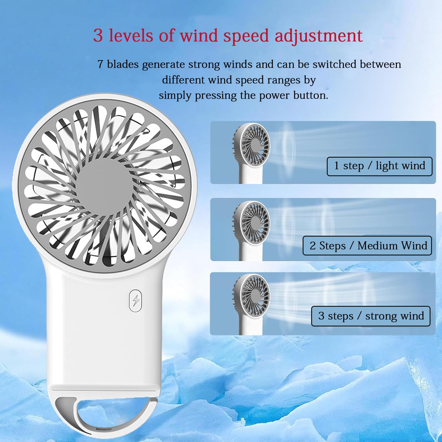 Personal Fans Mini Handheld Fan,Portable Hand Fan With Usb Rechargeable,3 Speeds Adjustable,2 In 1