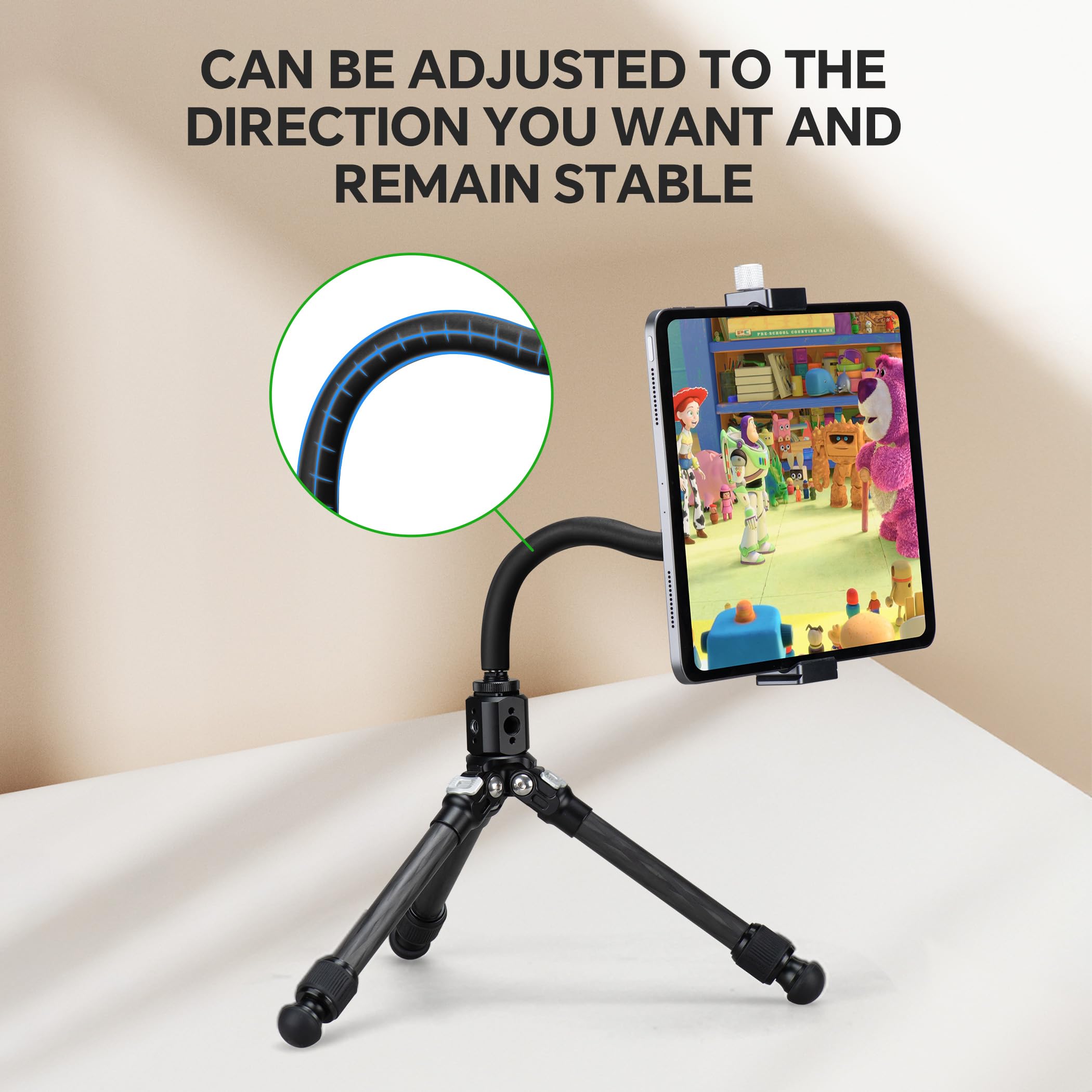 Fanaue Universal Hose For Smartphone Holder, Adjustable Camera Stand Connecting Hose With 1/4" Screws, Flexible Extension Tube For Phone Mount, Dslr, Tripods, Monopods, Photography, Vlogging