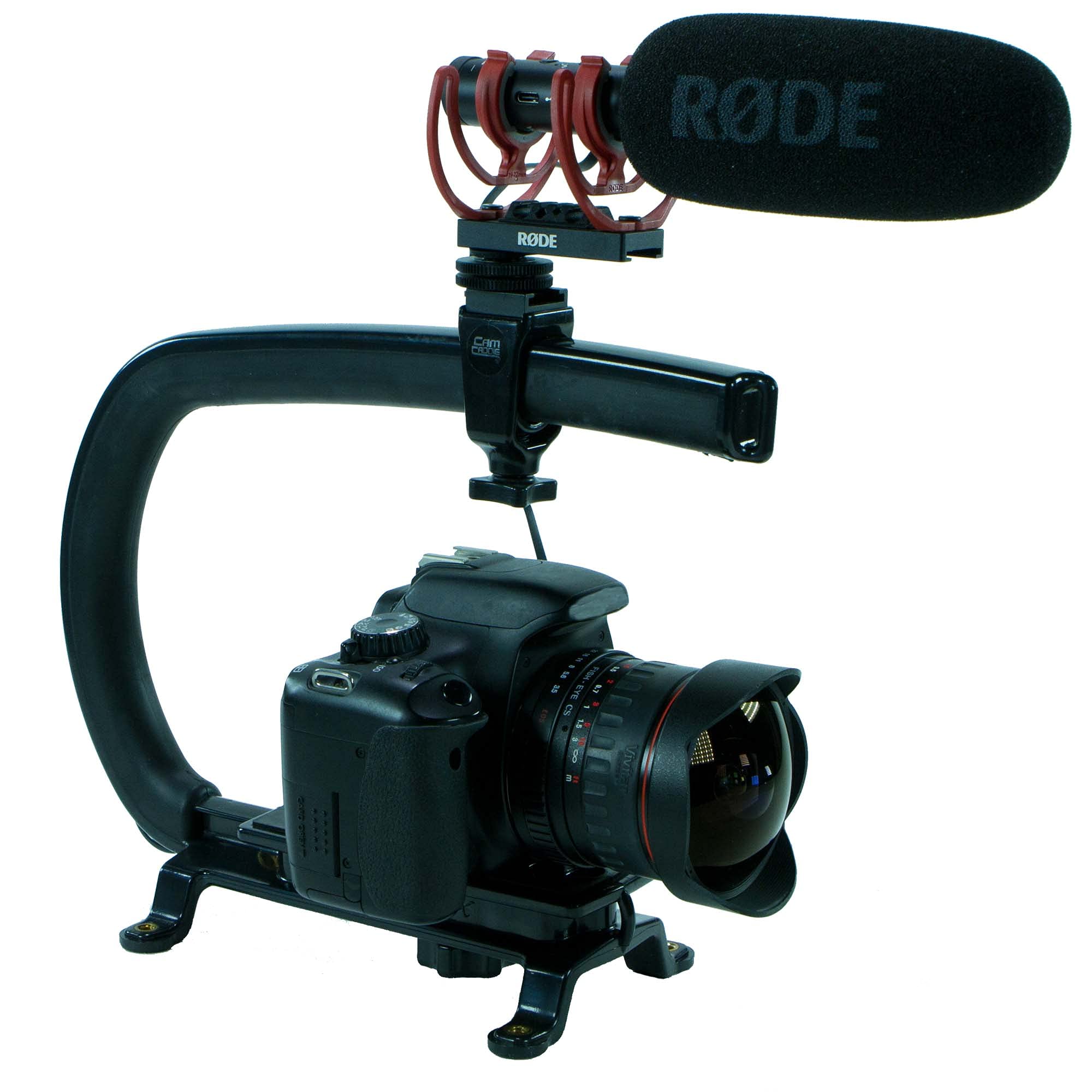 Cam Caddie Scorpion Ex Skateboard Camera Handle With Threaded Feet - Professional Steadycam Handle For Most Cameras, Camcorders, Smart Phones And Action Sports Cams - Black - Skate Edition