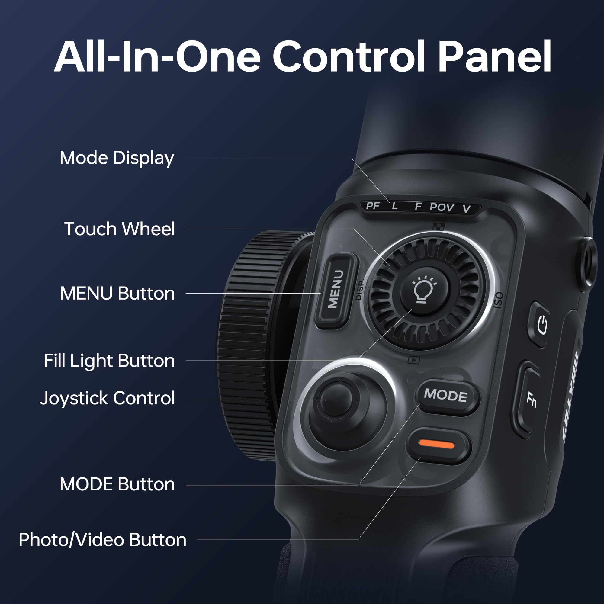 Zhiyun Smooth 5S Ai Pro Gimbal 3-Axis Handheld Stabilizer All In One Design For Mirrorless Cameras With Sony A6600,A6100,Fujifilm,Canon M50,M5,For Gopro Hero10/9/8/7, Iphone 13/12 Max