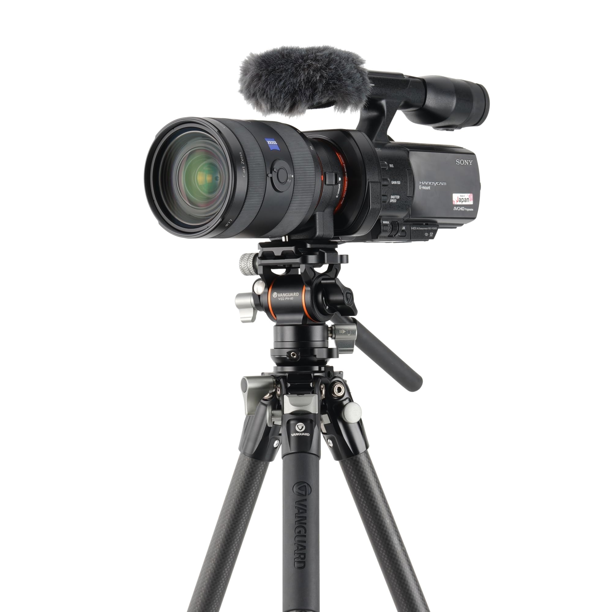 Vanguard Alta Pro 3Vlt 235Cv10 Carbon Fiber Travel Tripod With Leveling Base And Veo Pv-10 Compact Video Head