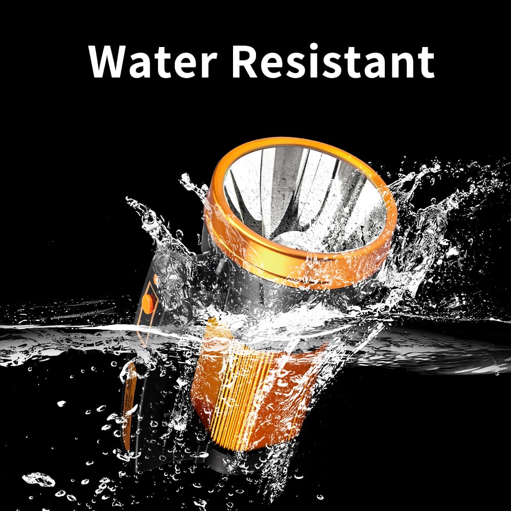 Kinqilin Super Bright Flashlight 800,000Lm 6800Mah Handheld Spotlight,50H Long Lasting Rechargeable Spotlight Ip67 Waterproof Bright Flashlight Lightweight For Camping Hiking Boating(Aluminium Head Ring)