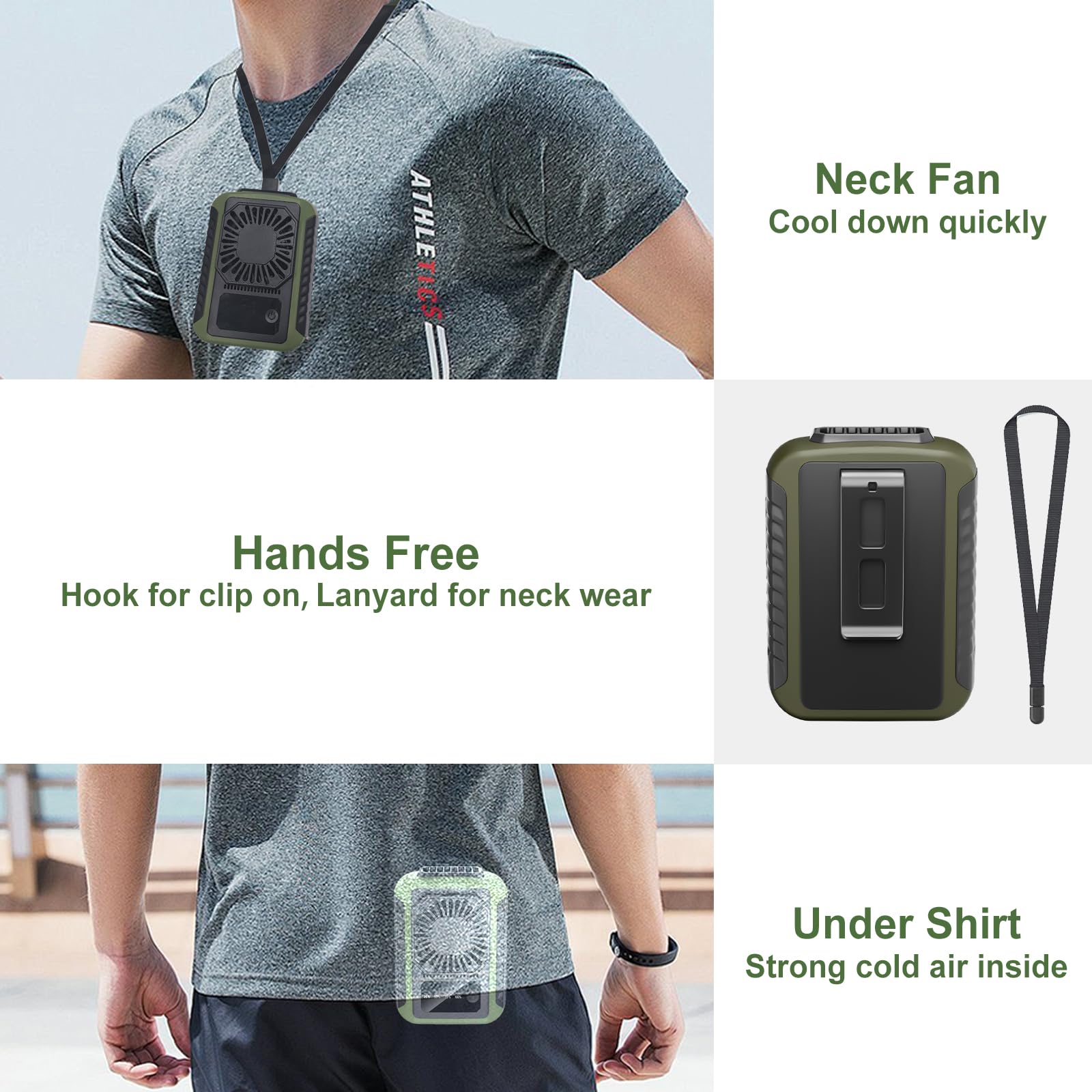 Portable Waist Fan, Personal Under Shirt Fan 6000Mah Battery Rechargeable, 20H Working Time, 3-Speed