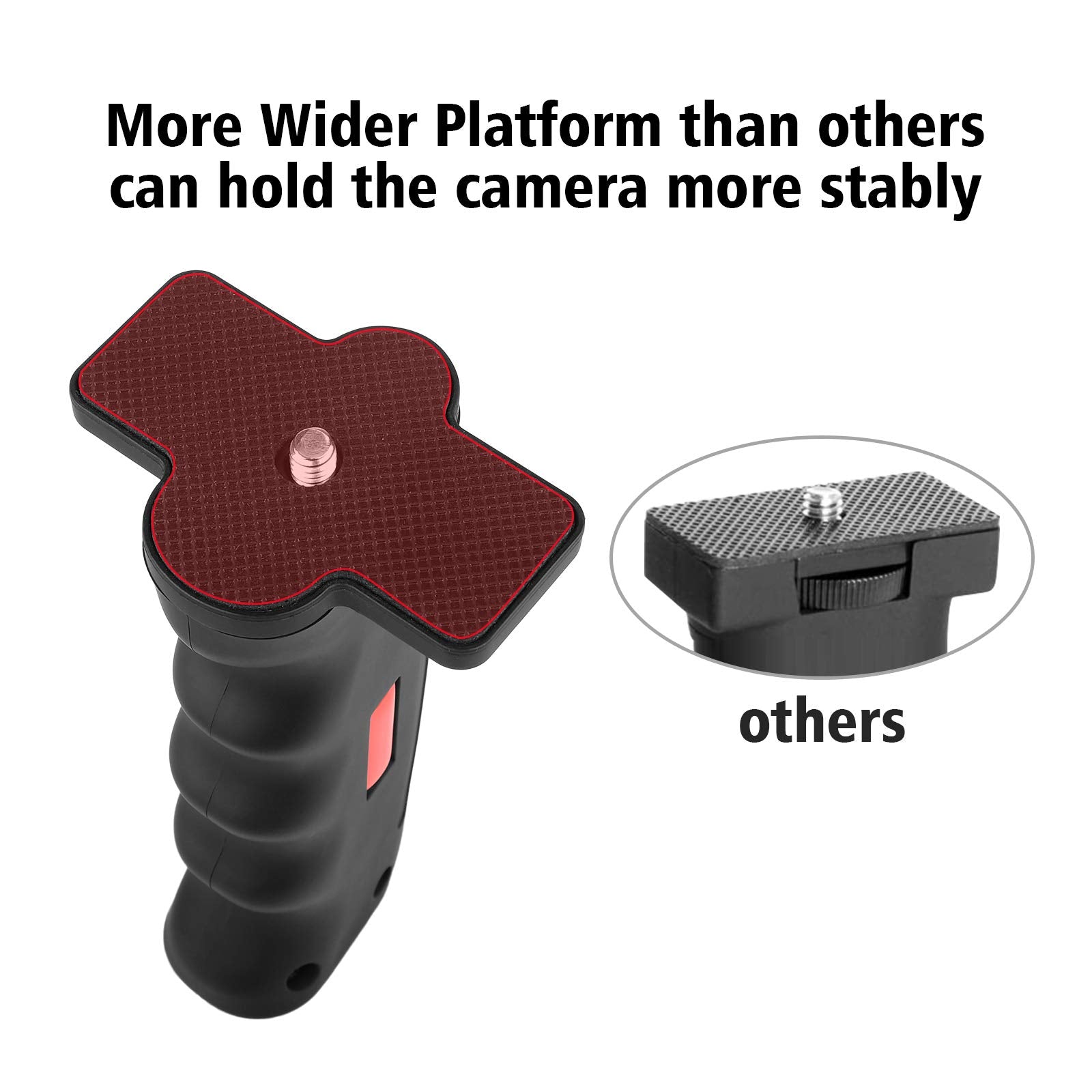 Chromlives Camera Handle Grip,1/4" Camera Handheld Stabilizer With Wrist Strap,Handle Grip Support Mount For Dslr Camera Camcorder Smartphone Action Camera Led Video Light