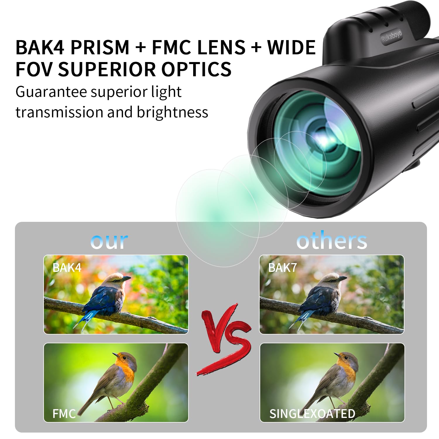 Digitgarden Hd Monocular Telescope High Powered With Smartphone Adapter 80X100 Tripod Bak4 Prism Monocular For Wildlife Bird Watching Hunting Travel Camping Stargazing Hiking