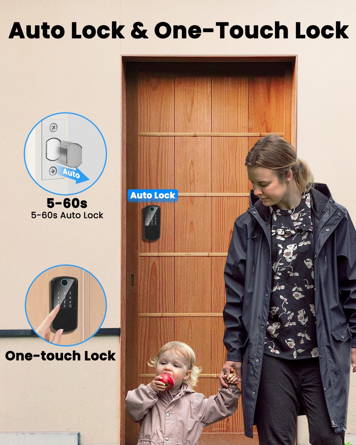 Bextgoo Smart Locks For Front Door, Keyless Entry Fingerprint Door Lock, Electronic Keypad Deadbolt With App Control Deadbolt, Passcode For Home Security