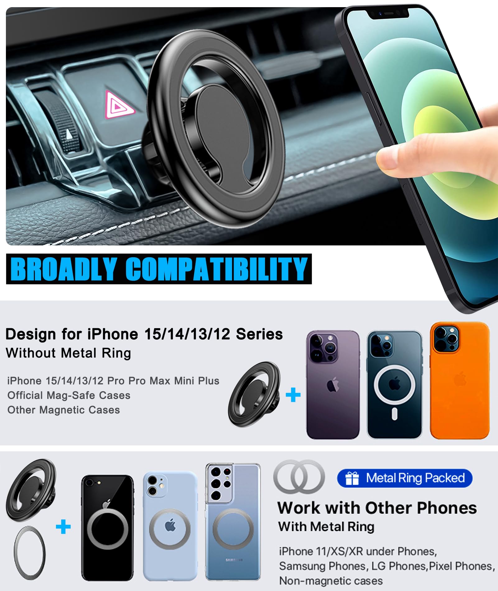 Ve Ve Power Phone Mount For Mag-Safe, Car Stand Holder, Only For (Toyota Rav4 2019 To  Premium Xle, Adventure, Trd Off-Road, Limited, Hybrid Xse), Must With Adjustment Wheel, Otherwise Not Fit