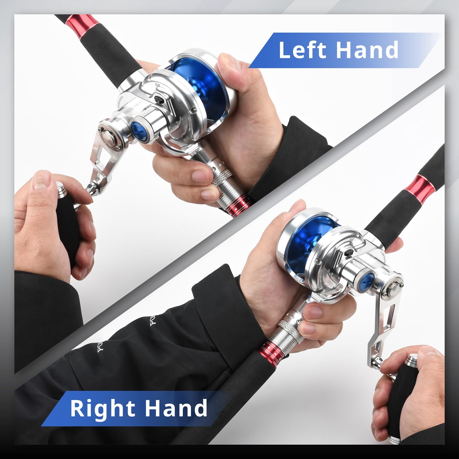 Gomexus Jigging Reel Large Capacity 6.3:1 66Lbs Narrow Spool Smooth Conventional Saltwater Reel Sx450  For Fishing Men