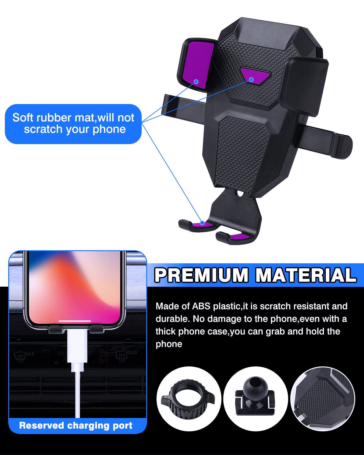 Karltys Car Phone Holder For Toyota Corolla 2020- /Corolla Cross -, Cell Phone Holder Mount Hands  Thick Case Friendly Mobile Holder For 4-7 Inch Phones