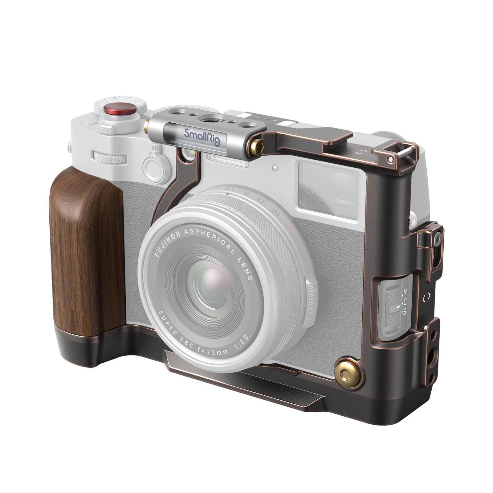Smallrig X100Vi Retro Cage For Fujifilm X100Vi, With 3/8"-16 Locating Holes For Arri, Built-In Quick Release Plate For Arca, Shutter Button, And Hot Shoe Cover - 4557