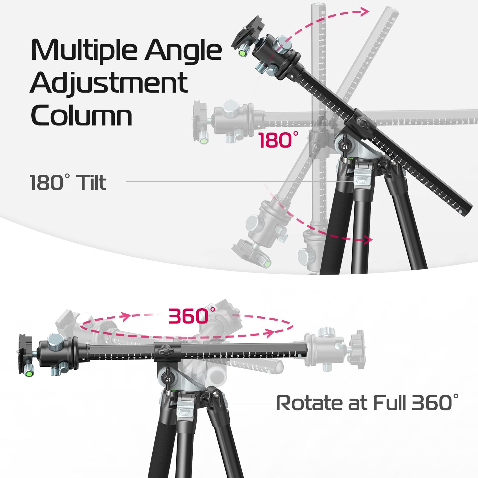 Ulanzi Camera Tripod Monopod 70 Inch, Mt-59 Multifunction Travel Tripods With Metal Ball Head Aluminum, Horizontal Overhead Shooting With Center Column For Dslr Camera Video Camcorder Max Load 33Lb