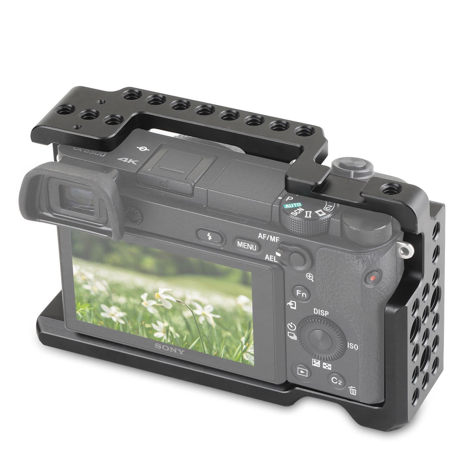 Smallrig Camera Cage Only For Sony A6000 A6300 Ilce-6000 Ilce-6300 Nex7, A6000 Cage With 1/4" 3/8" Mounting Points And Built-In Cold Shoe - 1661