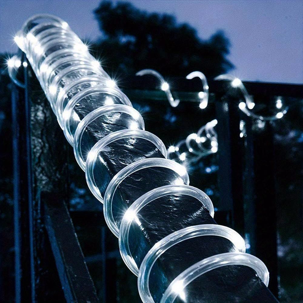 Igni 72Ft Solar 200 Led Rope Lights, Ip65 Waterproof Solar Powered Fairy Lights 8 Mode Led Lights, Christmas For Garden Yard Party Christmas Holiday Tree Decoration (Cold White)