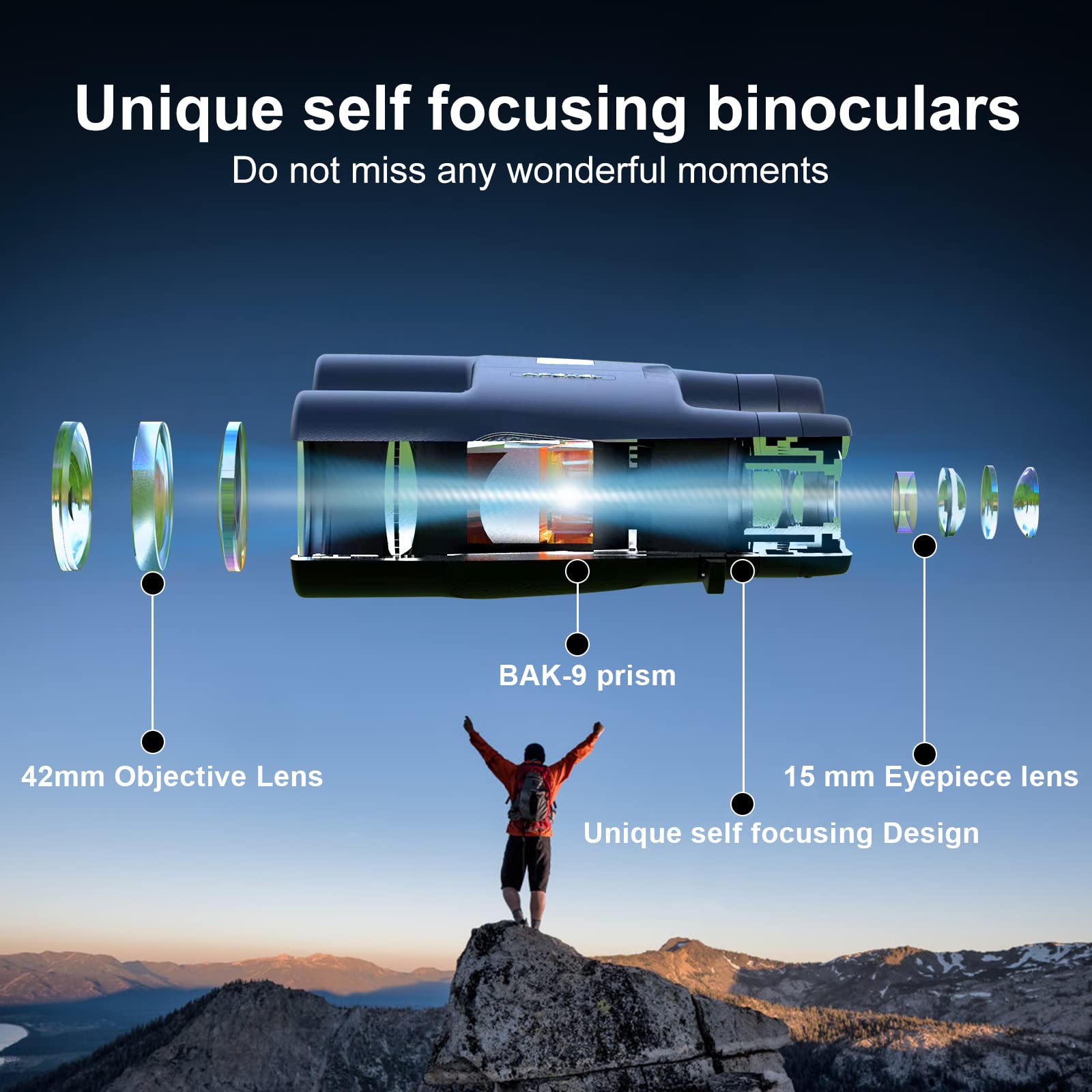 Da Yu Unique 10X42 Focus- Binoculars,Professional High Powered Hd Large View Binoculars,With Bak-9 Prism Fmc Lens For Bird Watching Hunting Trave Watching Sport Events