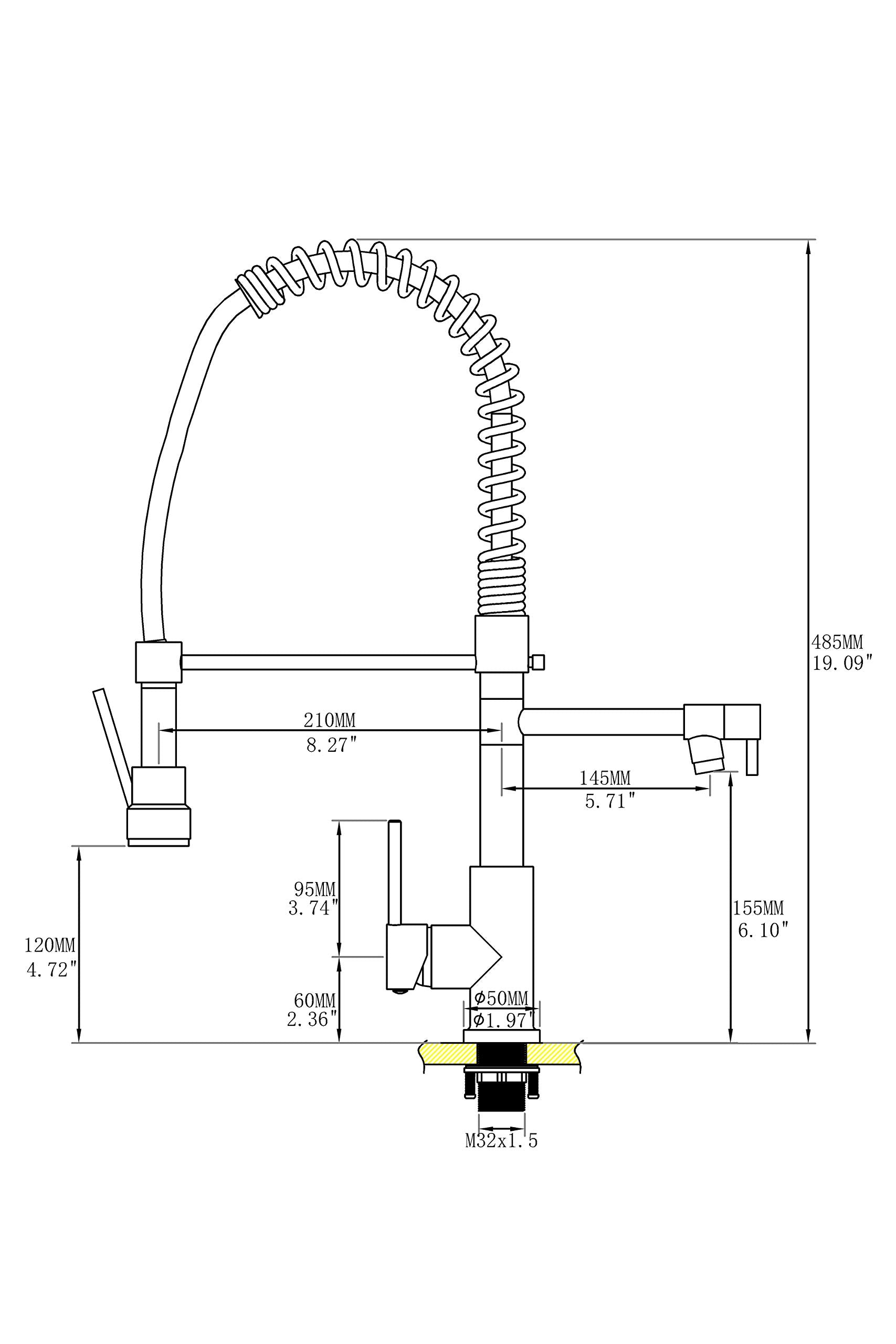 Avola Classical Copper Kitchen Faucet With Pull Down Sprayer, Rose Gold Kitchen Sink Faucet With Pot Filler Single Handle Commercial Brass Tap For Bar Laundry Rv Utility Sink