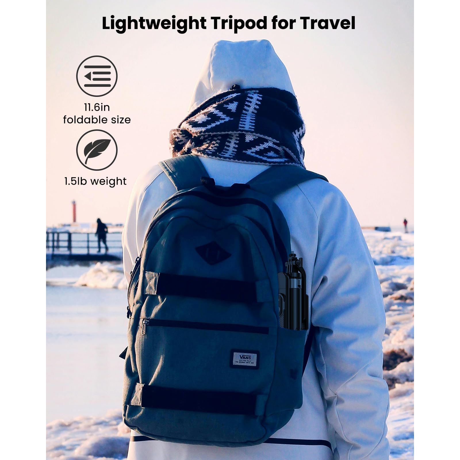 Linber 71" Phone Tripod With Stake, Portable Selfie Stick With Detachable Wireless Remote, 360° Rotatable Handle, Lightweight Tall Travel Tripod For Golf, Outdoor Use