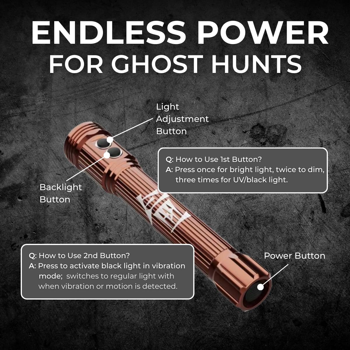 Us Ghost Adventures Ghost Torch Ghost adventure flashlight  3 Light Modes  Uv & Blacklight Options  Halloween Gadget  Gothic Home Decor  Spooky Tools