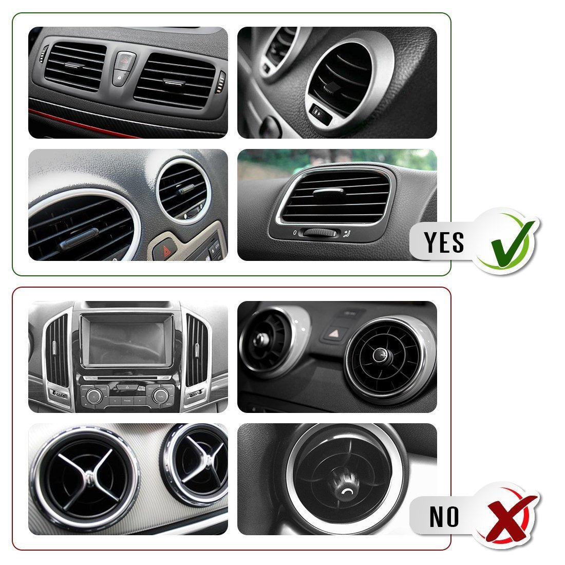 Iflash Universal Air Vent Magnetic Car Mount Phone Holder, 360 Degree Rotation For Multi-Angle View, Cradle-Less Car Phone Mount Stand, For Apple Iphone/Samsung Galaxy (Sliver)