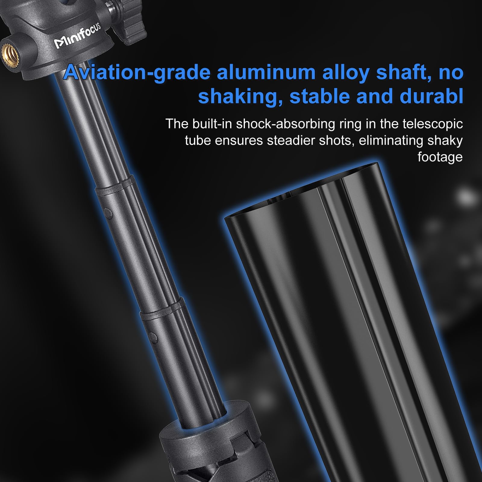 Minifocus Extendable Mini Camera Tripod, Selfie Stick Tripod Stand Handle Grip With 360° Rotating Ball Head, 1/4" Screw Extension Pole Tripod For Gopro Akaso Insta360 Dji Osmo Action Camera And Smartphone