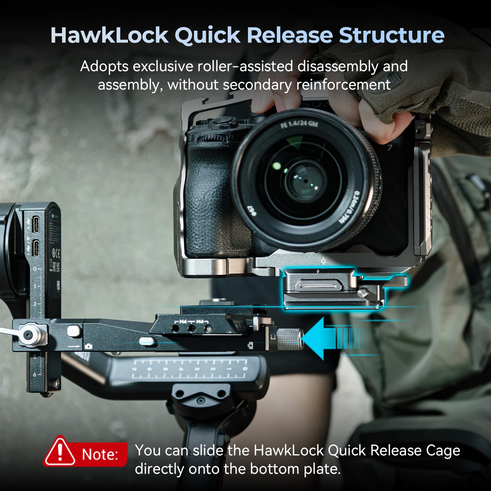 Smallrig Quick Release Plate For Arca, For Dji Rs 4/Rs 4 Pro/Rs3/Rs 3 Pro/Rs 3 Mini/Rs 2/Rsc 2, Hawklock H38 Quick Release Mount Plate Kit, Anti-Drop & Anti-Deflection (Not For Rs 4 Mini)