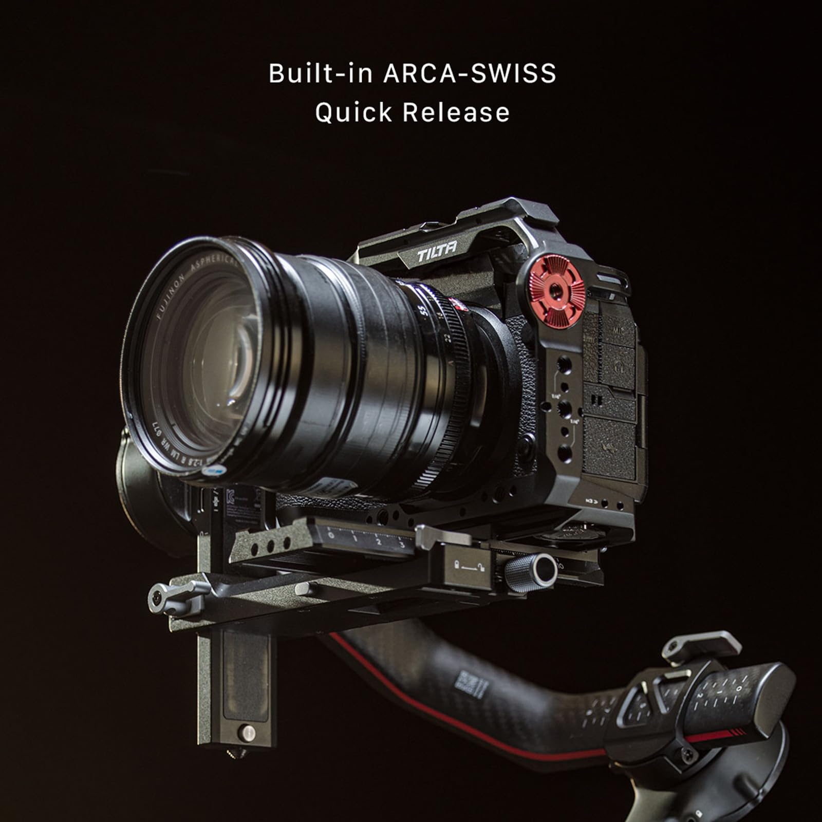 Tiltaing Tilta Full Camera Cage Compatible With Fujifilm X-H2S / X-H2, Custom Designed, Mount Accessories Via Nato Rail, Rosette, Cold Shoe, And 1/4"-20 Threads, Ronin Ready (Basic Kit)