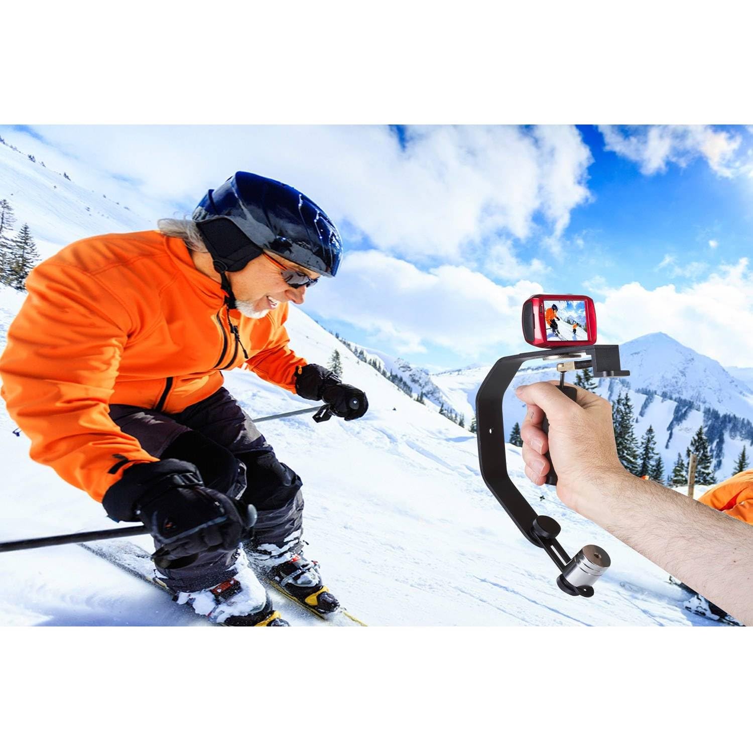 Optura Hd Optics Mini Action Cam Stabilizer Black For For Gopro, Smartphones, Cameras & Camcorders With Smartphone Holder & Adapter For Gopro