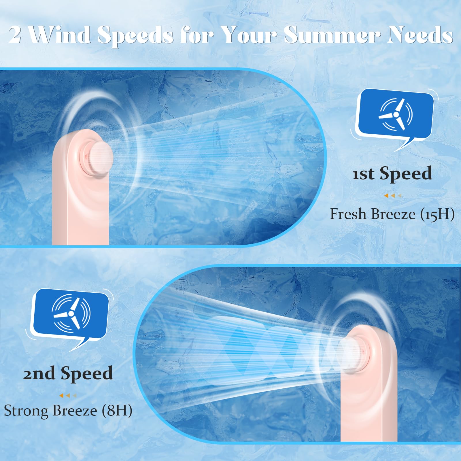 Portable Handheld Fan, 2 In 1 Mini Hand Fan, Battery Operated [8-15 Working Hours], Usb Rechargeable