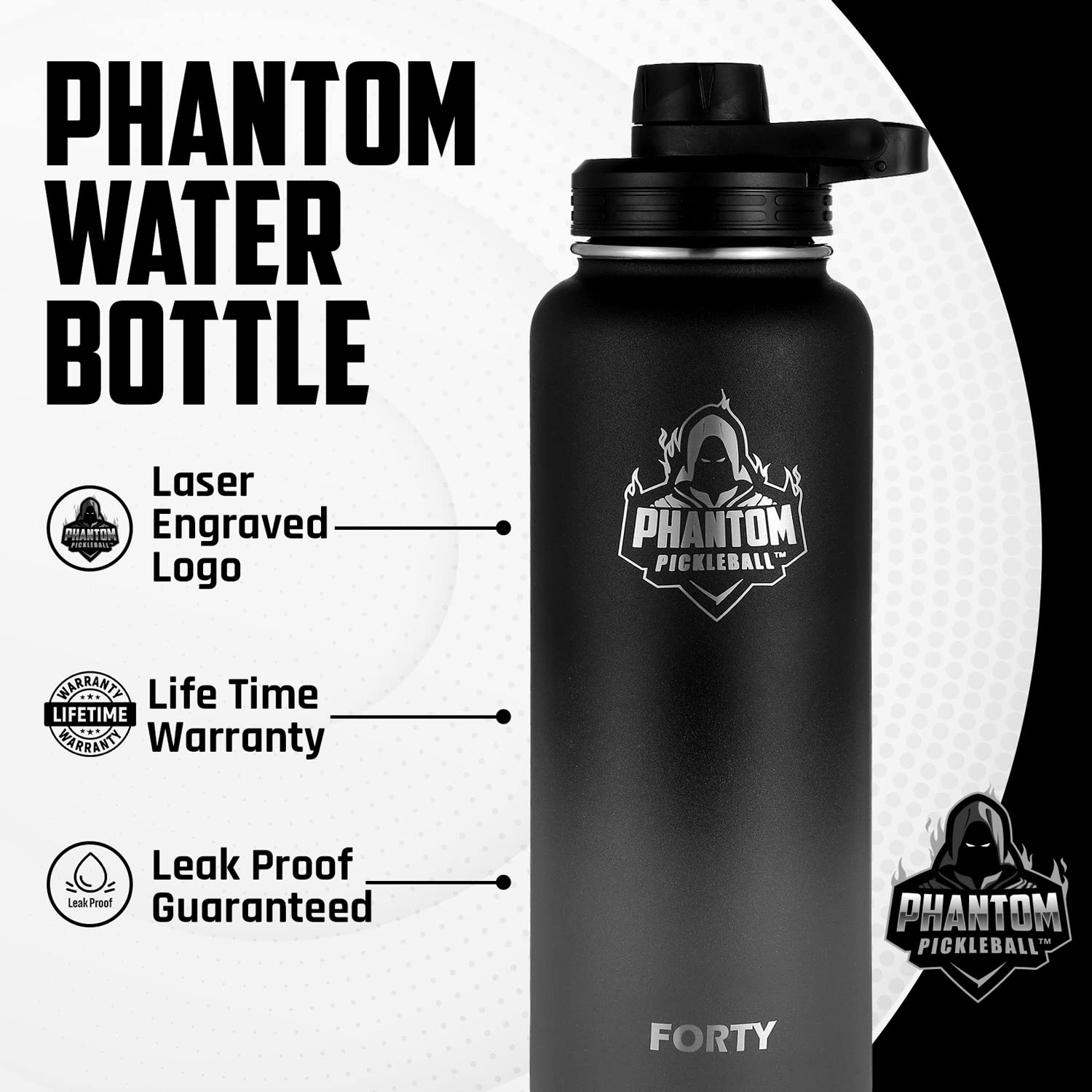 Stainless Steel Water Bottle – Double Wall Insulation 40 Oz Water Bottles – Leakproof Water Jug