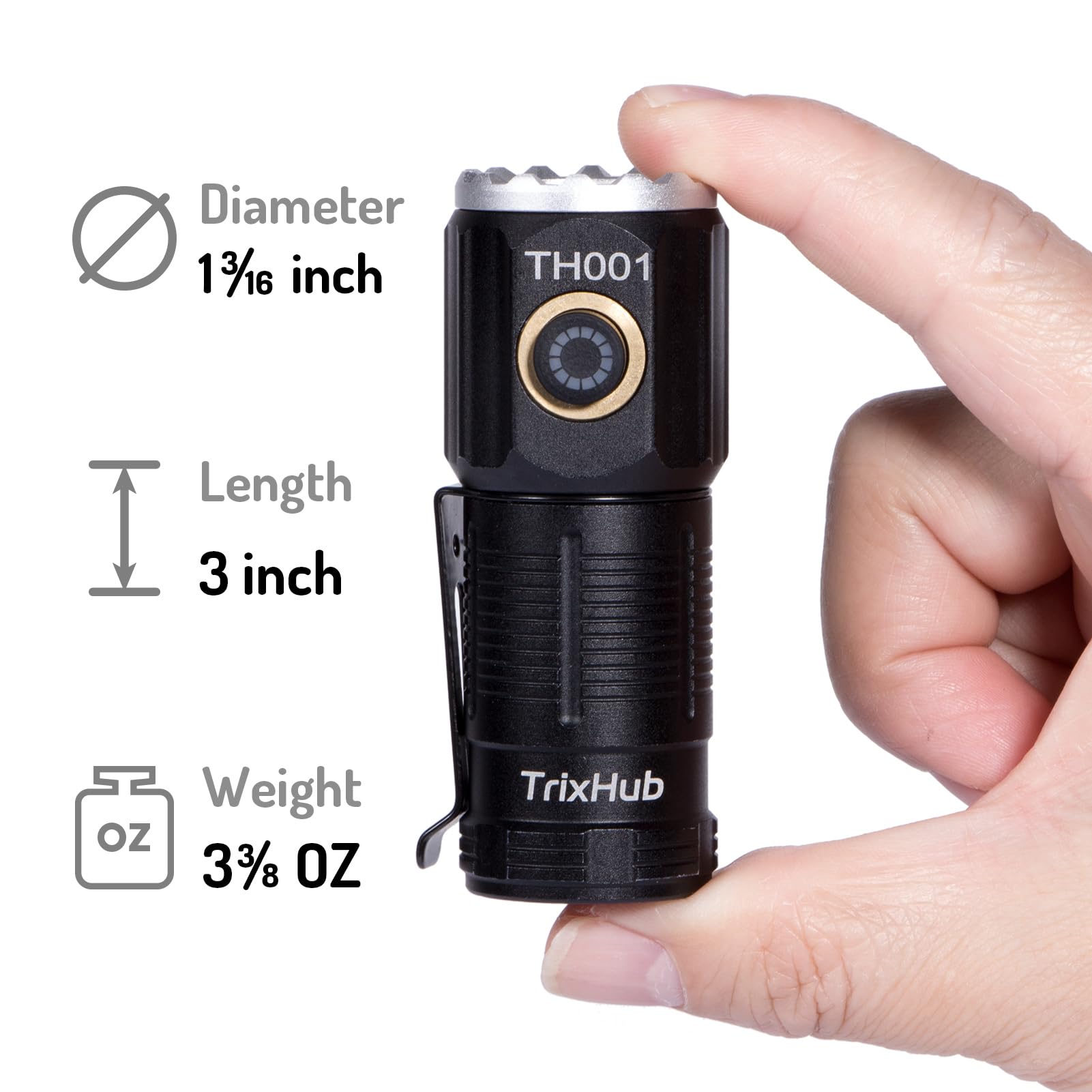 Trixhub Small Rechargeable Flashlight 2-Pack, 3500 High Lumens Super Bright Usb-C Charge Led Compact Powerful Mini Pocket Clip-On Flash Light Torch For Home Outage Camping Hiking Edc Tactical Waterproof