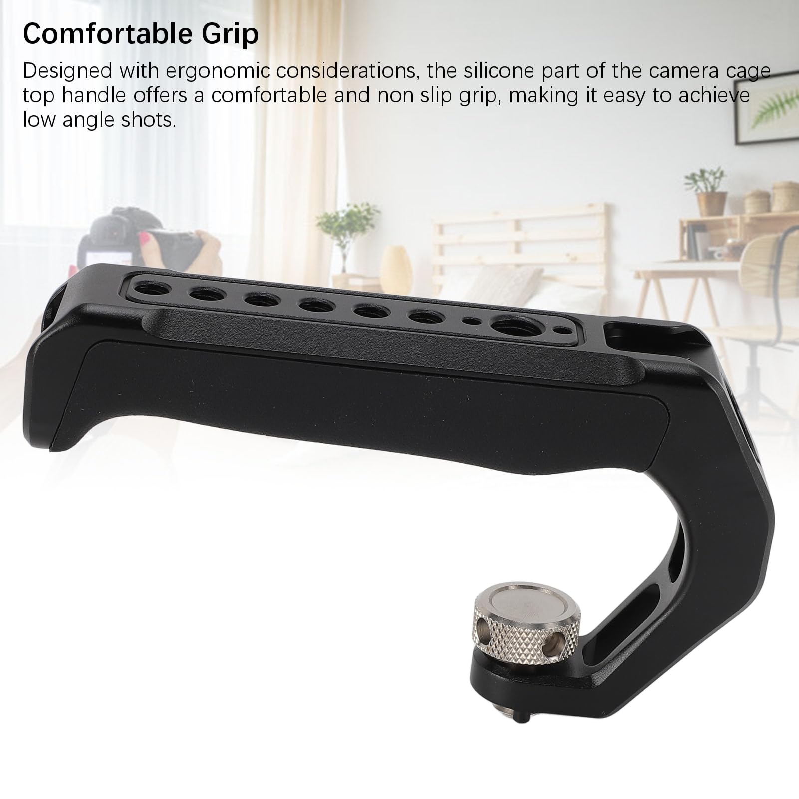 Denash Aluminum Alloy Camera Stabilizing Rig Top Handle Grip, Cold Shoe Mount, Video Stabilizing Rig Top Handle For Dslr With Screw Holes