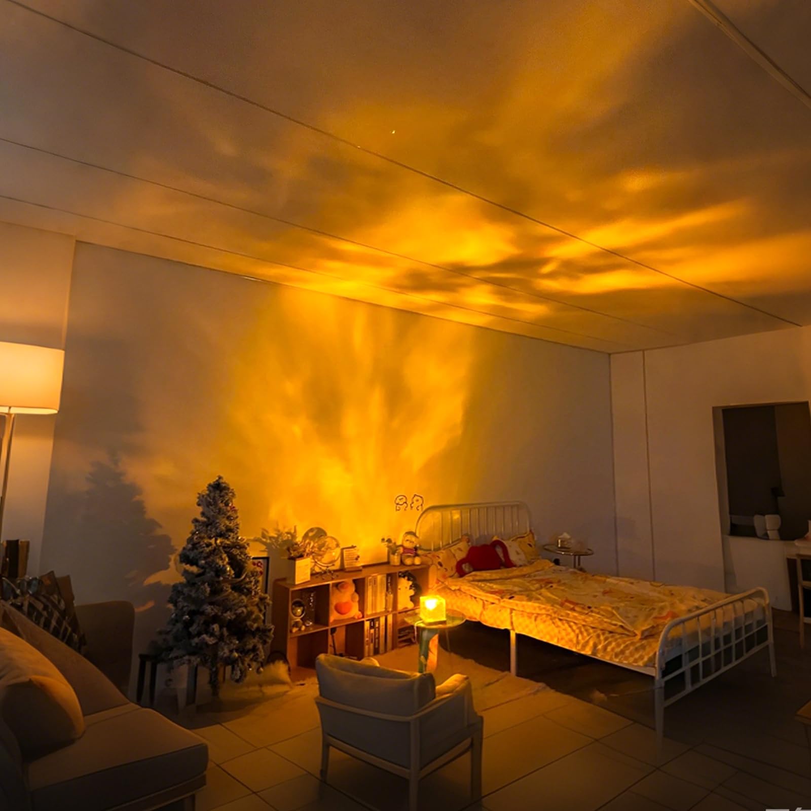 Growalleter Ocean Wave Projector Light, 16-Color Luminorthe Cube Lamp & App Remote, 3D Holographic Water Ripple Romantic Ambient Lighting For Child'S Room, Meditation Relaxation, Night Light