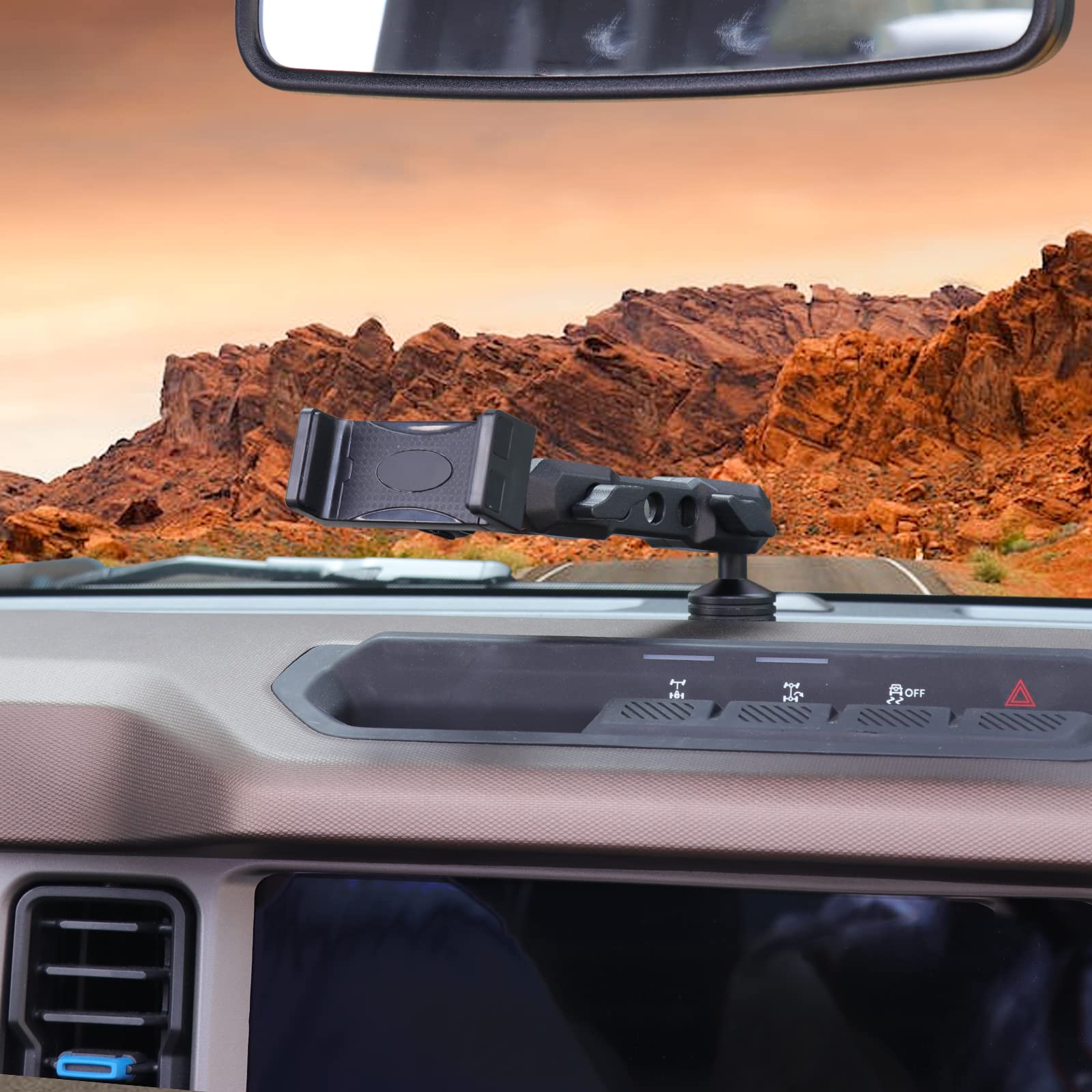 Jhd-Togo For Bronco Dash Phone Holder, Phone Mount For Ford Bronco     2/4 Door Accessories,360°Adjustable Phone Mount Interior Accessories