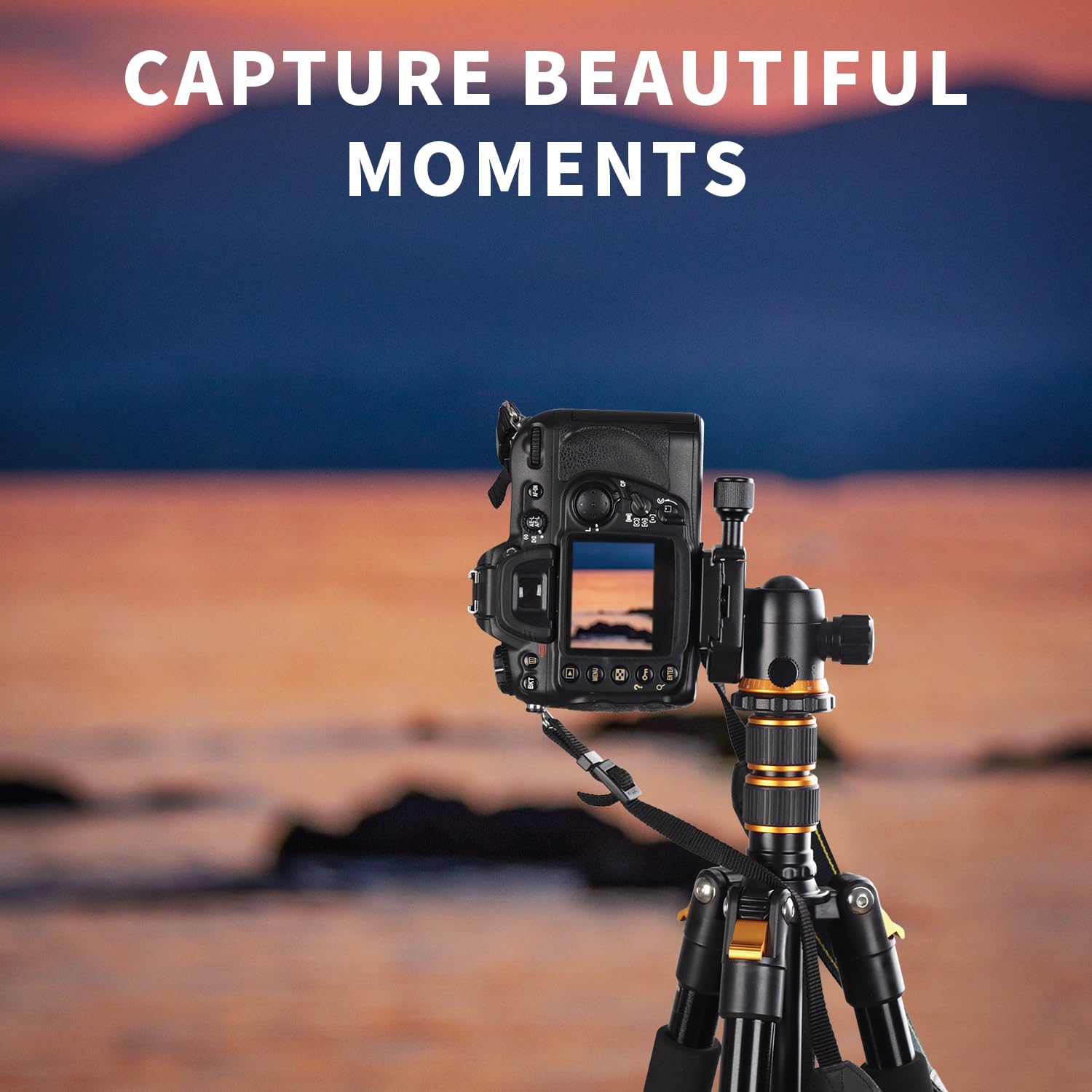 Minicor Tripod For Camera, 63" Aluminum Tripod For Dslr Camera With Ball Head And Quick Release Plate And Bag, Detachable Monopod For Camcorder, Load Up To 8Kg/17.63Lbs,Gold