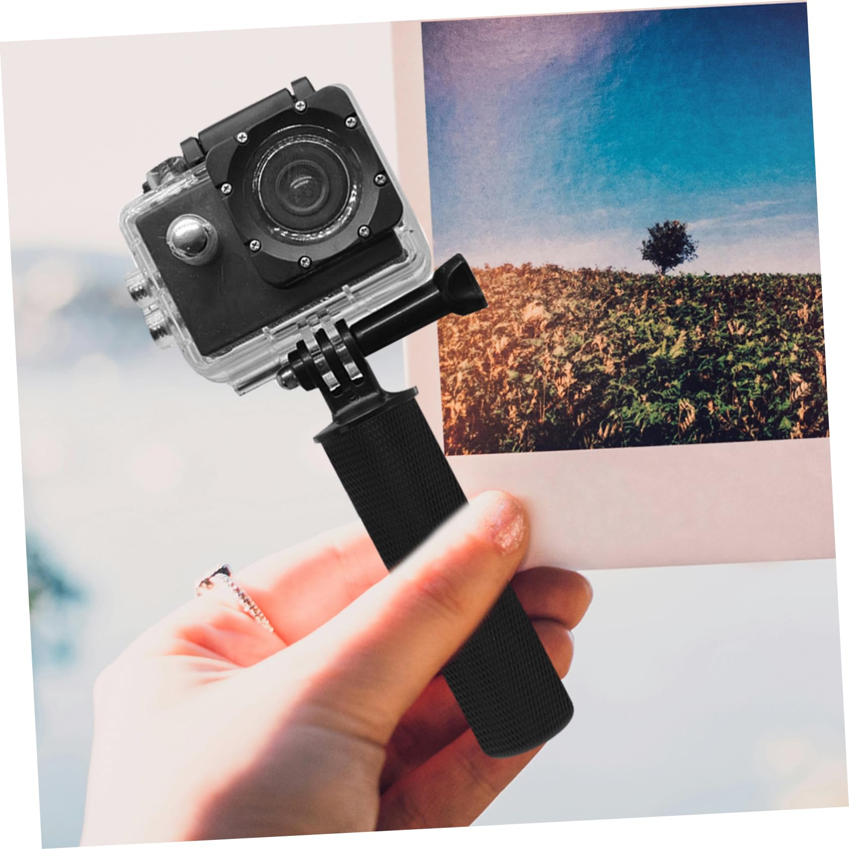 Totority Camera Handle Grip Sturdy Aluminum Alloy Handheld Stabilizer For Multi-Threaded Mounting Holes Non-Slip Portable For Outdoor/Indoor