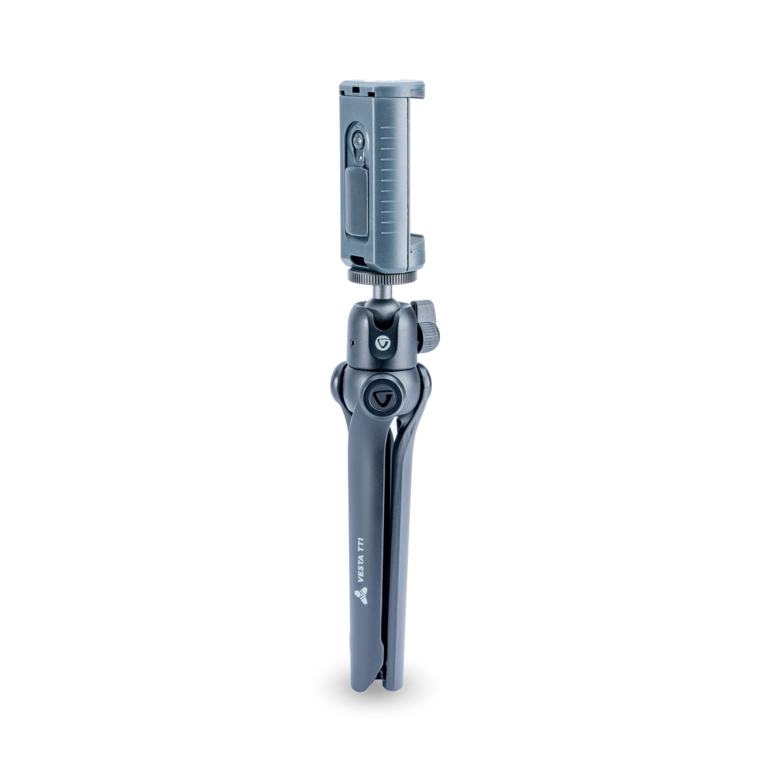 Vanguard Vesta Tt Aluminum Tabletop Tripod With Smart Phone Holder - Black (Vesta Tt1 Bp)