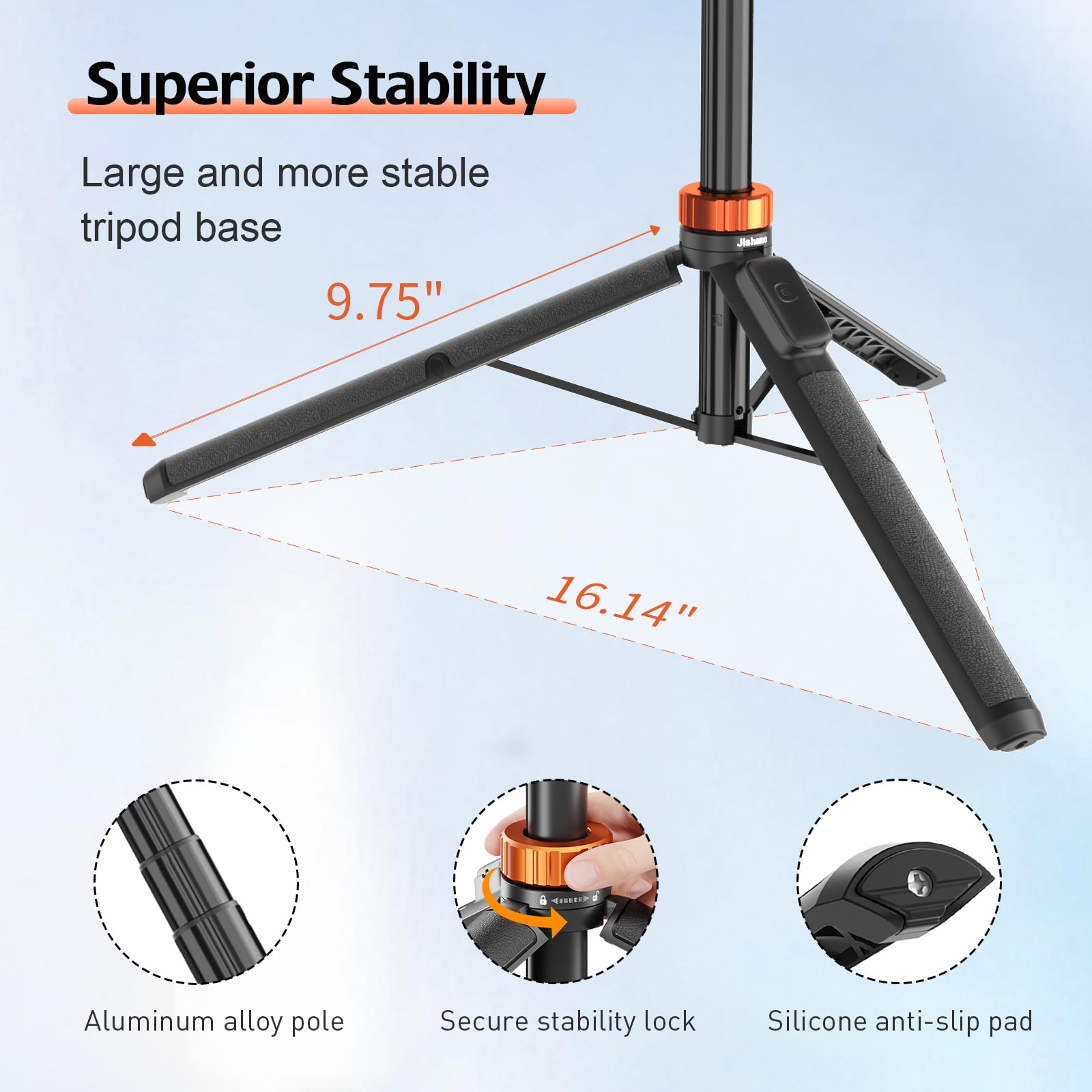 Jishane 70" Phone Tripod & Selfie Stick, Extendable Cell Phone Tripod Stand With Wireless Remote And Phone Holder, Compatible With All Phones, Cameras