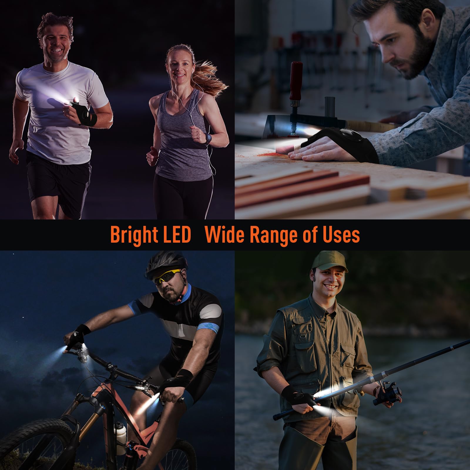 Biib Fathers Day Dad  From Daughter Wife, Led Flashlight Gloves Birthday Mens  For Men Dad Him Grandpa Husband, Tools Cool Gadgets For Men, Camping Essentials