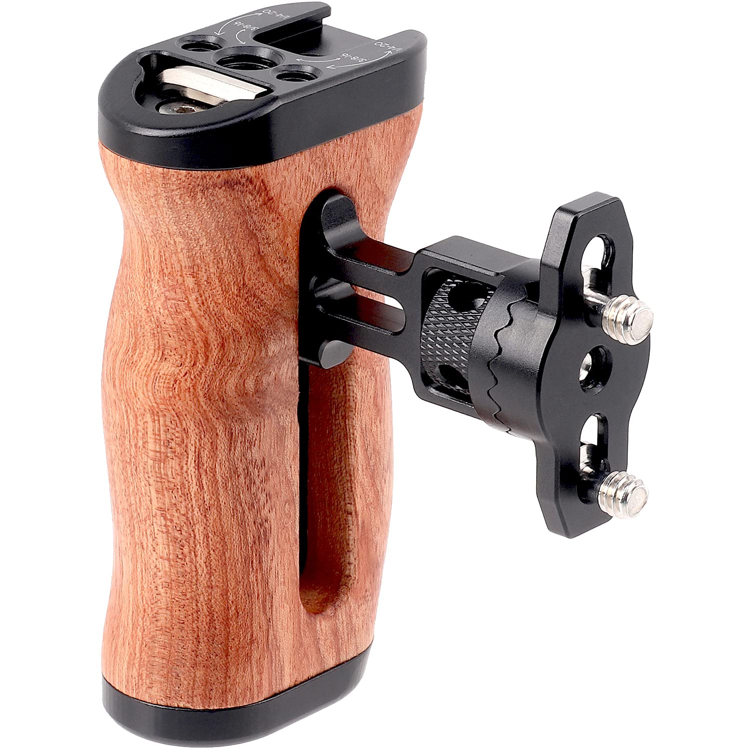 Jlwin Wooden Side Handle With Quick Release Rosette Mount For Dslr Camera Cage