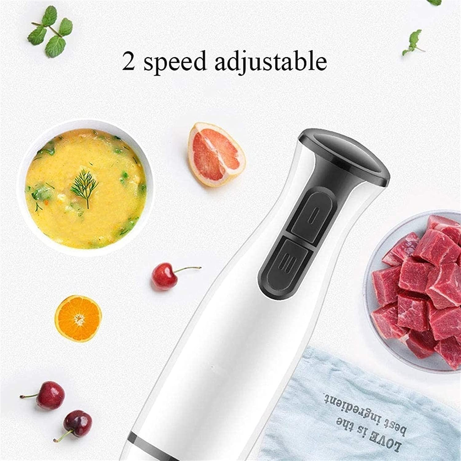 Zhykll Hand Blender, Blender Handheld With Stainless Steel Blade, Heavy Duty Chopper, Whisk, Milk Frother For Smoothie, Baby Food, Sauces,Puree, Soup
