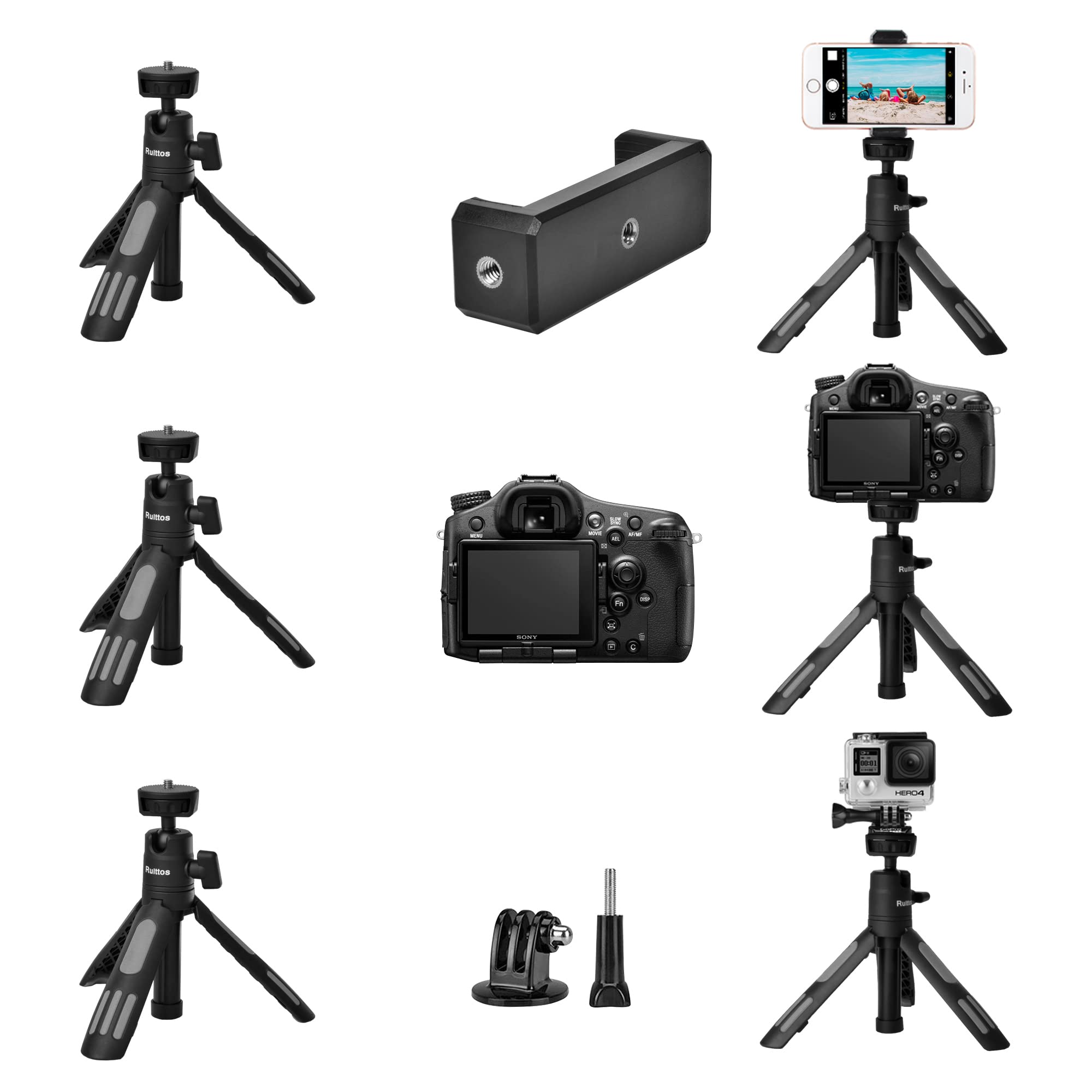 Ruittos Phone Tripod Stand And Selfie Stick For Iphone, Webcam, Desktop, Sony, Go Pro, Travel 11.5Inch Tripod Compatible Dji Osmo Pocket 3, 2