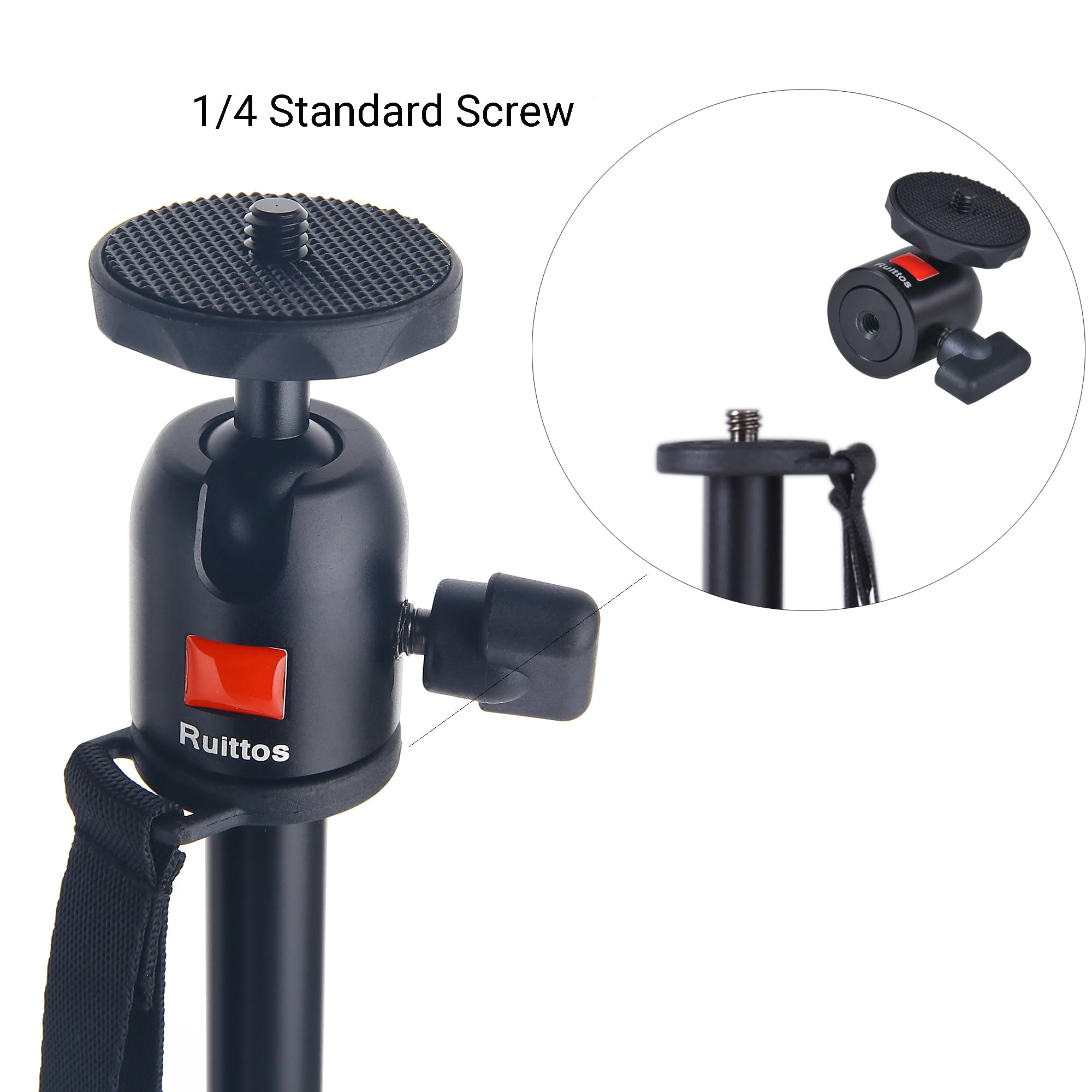 Ruittos Tripod Stand Compatible With Anker Nebula Capsule Series, Universal Mini Camera Tripod, Aluminum Alloy Portable Projector Stand For Capsule, Capsule Max, And Capsule Ii With Swivel Ball Head