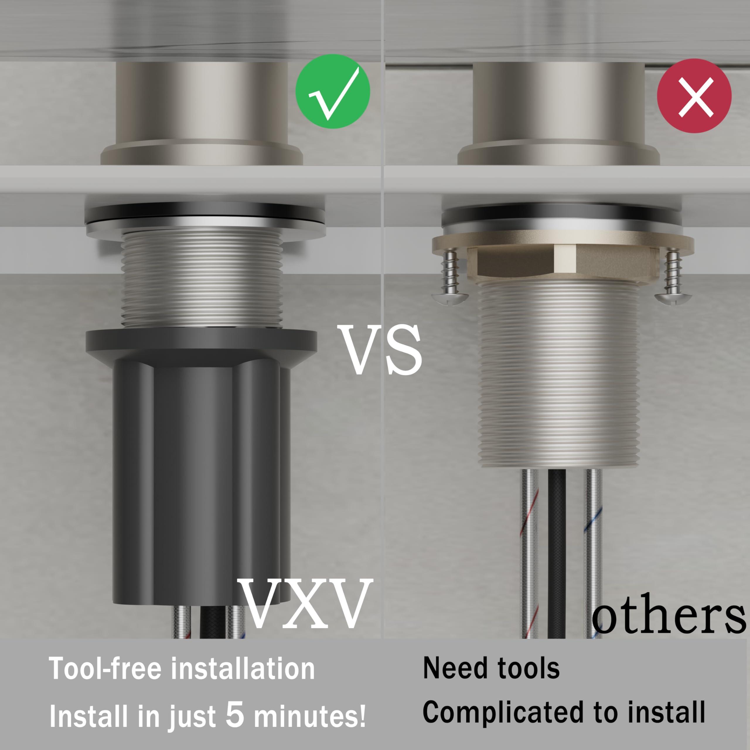 Vxv Kitchen Faucets, Matte Black Kitchen Faucet With Pull-Down Sprayer, Stainless Steel Sink Faucet For Farmhouse, Rv, And Bar, Pull Out Kitchen Faucet With Deck Plate And 1/2'' Adapters