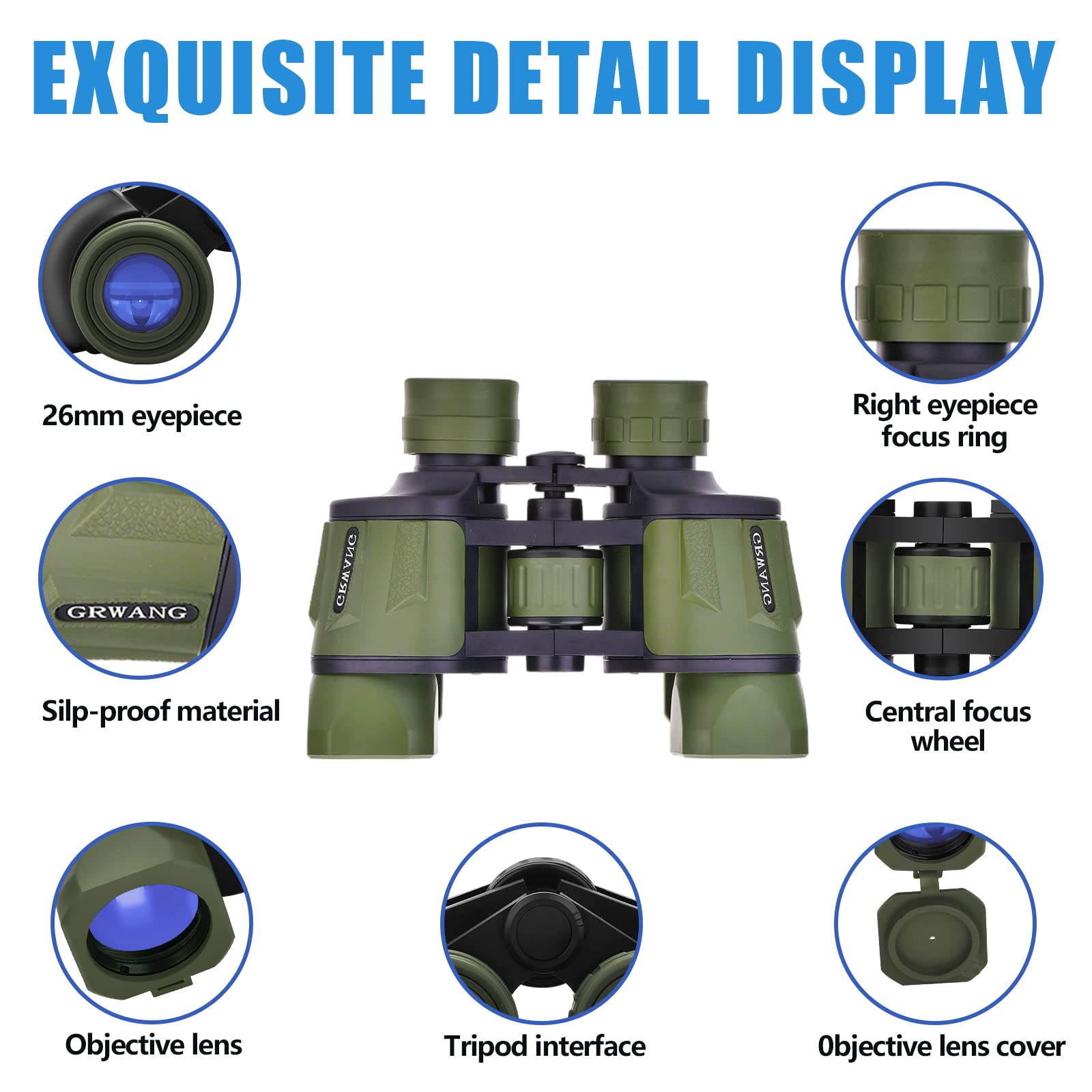 Grwang 10X40 Professional Hd Binoculars For Adults &Kids,Shock Proof Binocular With Bak4 Fmc Lens, Large View & Waterproof Binoculars Perfect For Bird Watching, Sports,Hunting,
